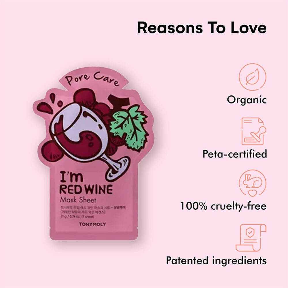 Tonymoly I'M Red Wine Mask Sheet - Korean Skincare | Grocsy