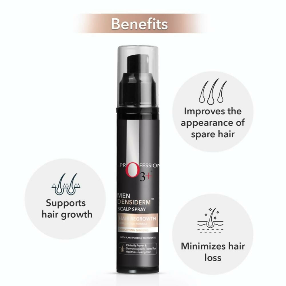 Professional O3+ Men Densiderm Hair Growth Scalp Serum Spray For Anti Hair Loss With Ginseng | Grocsy