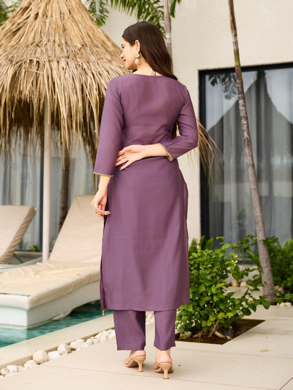 The52 Women's Gorgeous Viscose Embroidery work Straight Kurta with Pant and Dupatta Set | Grocsy