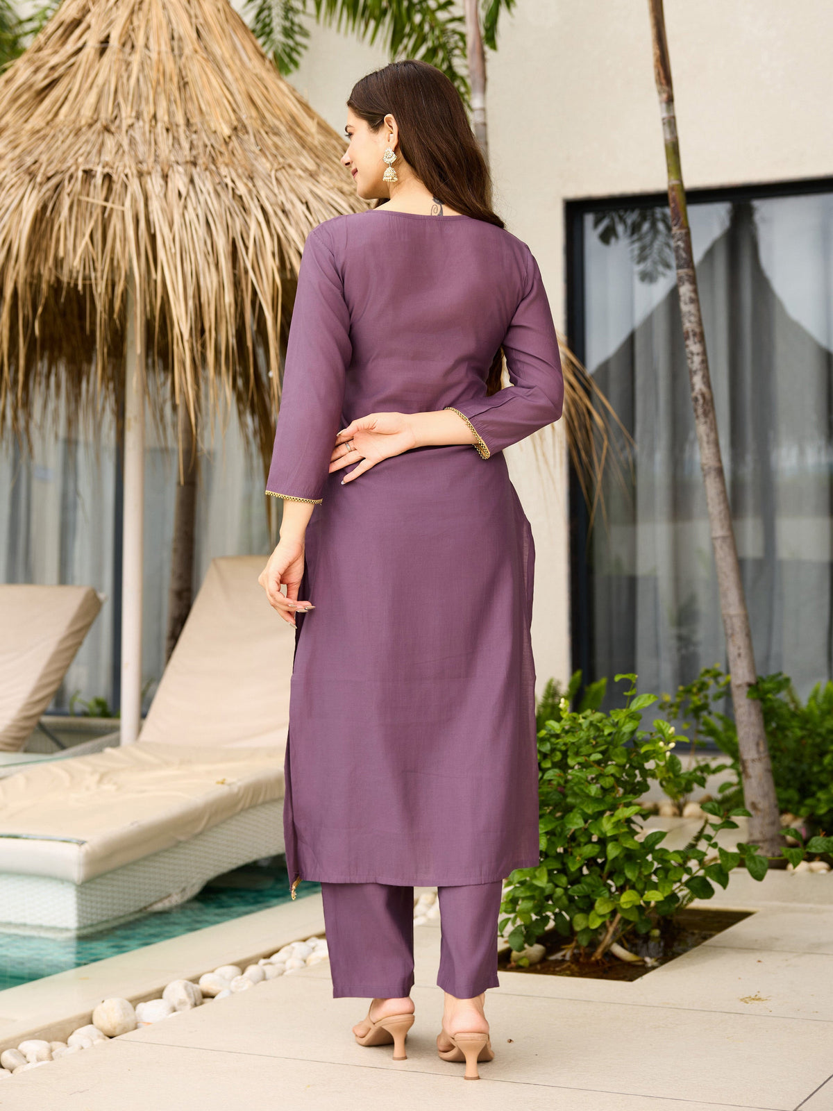 The52 Women's Gorgeous Viscose Embroidery work Straight Kurta with Pant and Dupatta Set | Grocsy