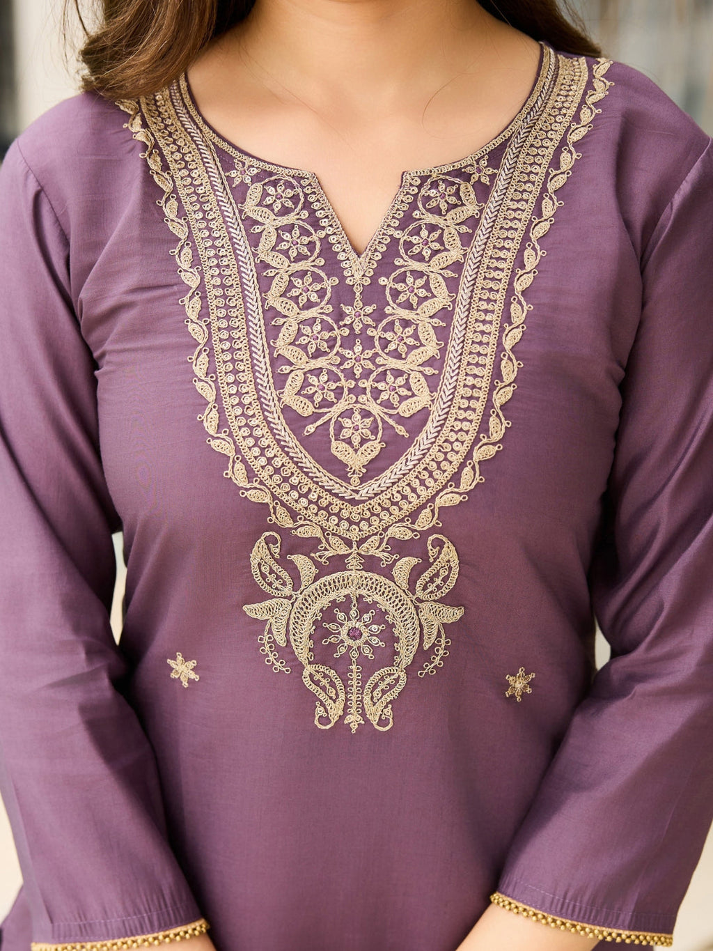 The52 Women's Gorgeous Viscose Embroidery work Straight Kurta with Pant and Dupatta Set | Grocsy