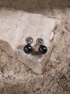Diamond and Grey Stone Earrings- Ruby Raang | Grocsy
