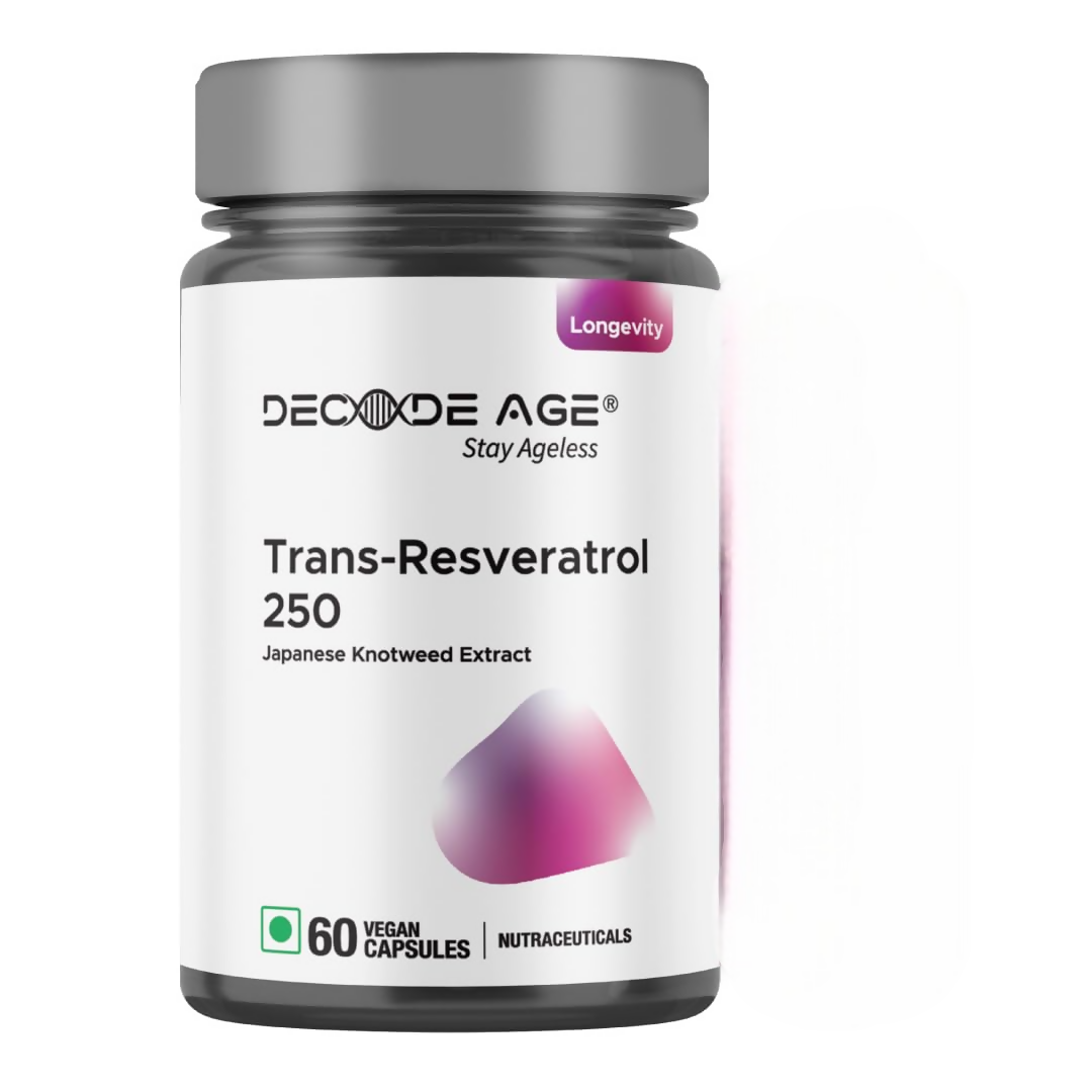 Decode Age 99.5% Pure Trans Resveratrol 250mg Supplement Capsules | Grocsy