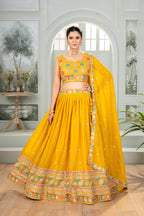 Lehenga Mart Designer Bollywood Style Wedding Wear Lehenga Choli - yellow | Grocsy