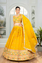 Lehenga Mart Designer Bollywood Style Wedding Wear Lehenga Choli - yellow | Grocsy