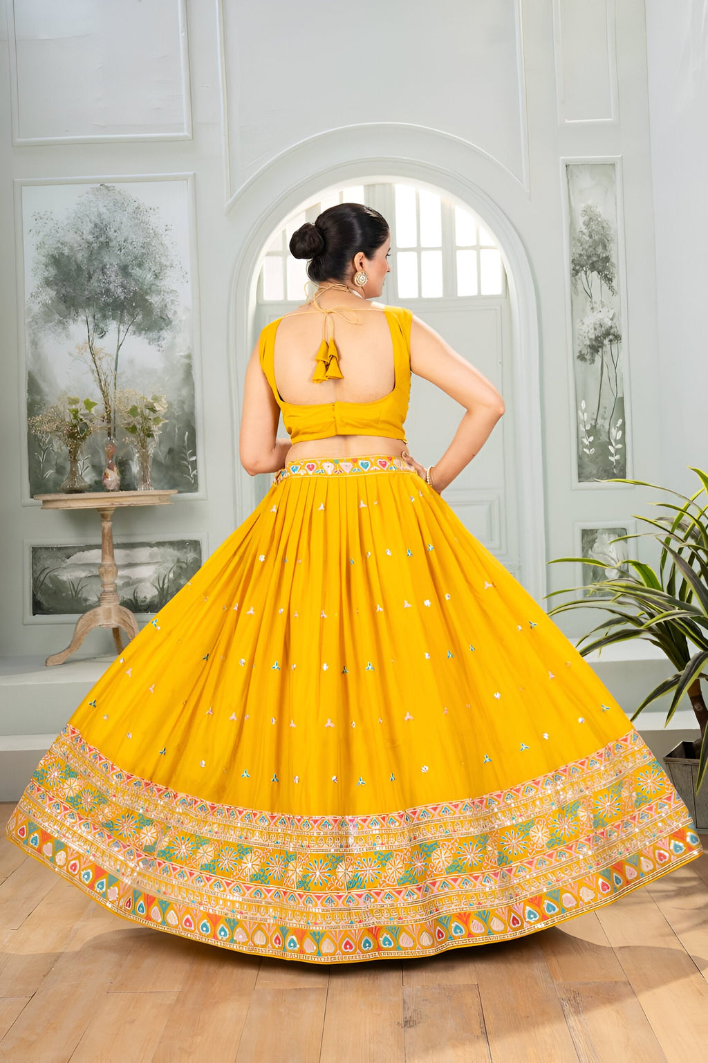 Lehenga Mart Designer Bollywood Style Wedding Wear Lehenga Choli - yellow | Grocsy