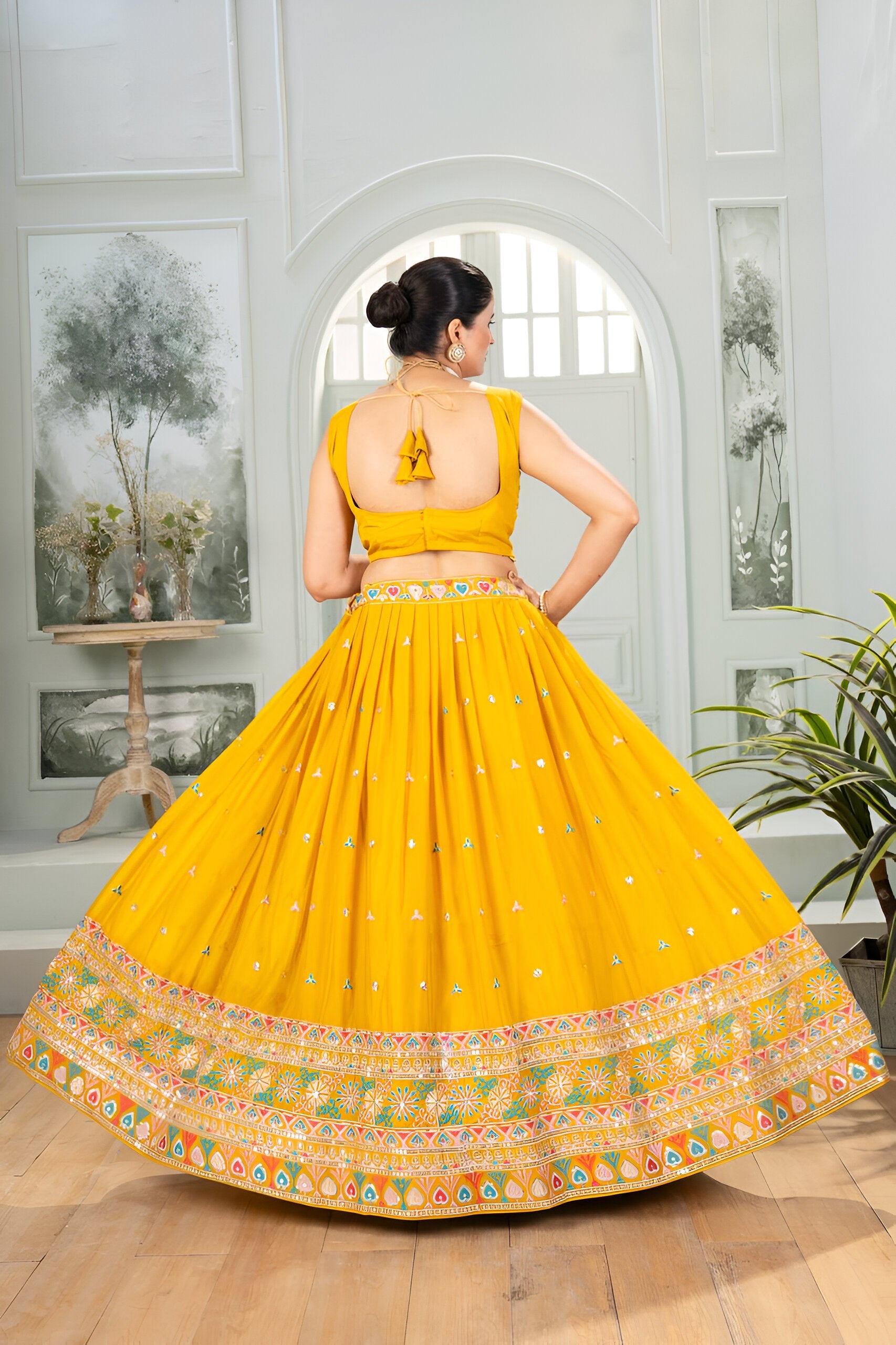 Lehenga Mart Designer Bollywood Style Wedding Wear Lehenga Choli - yellow | Grocsy