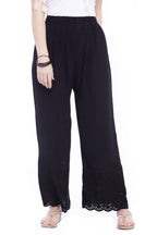 Mominos Fashion Reyon Cotton Black Embroidery Chikan Palazzo | Grocsy