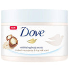 Dove Crushed Macadamia & Rice Milk Moderate Exfoliating Body Scrubating Body Polish Scrub | Grocsy