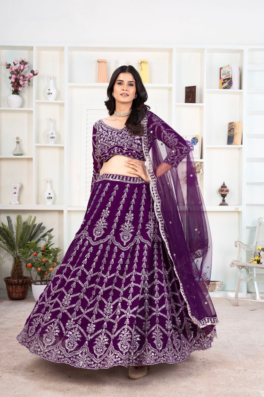 Lehenga Mart Designer Wedding Lehenga Choli For Women - Blue | Grocsy