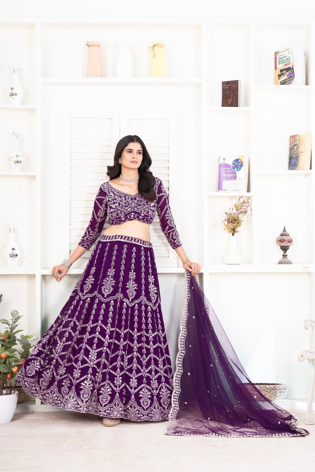 Lehenga Mart Designer Wedding Lehenga Choli For Women - Blue | Grocsy