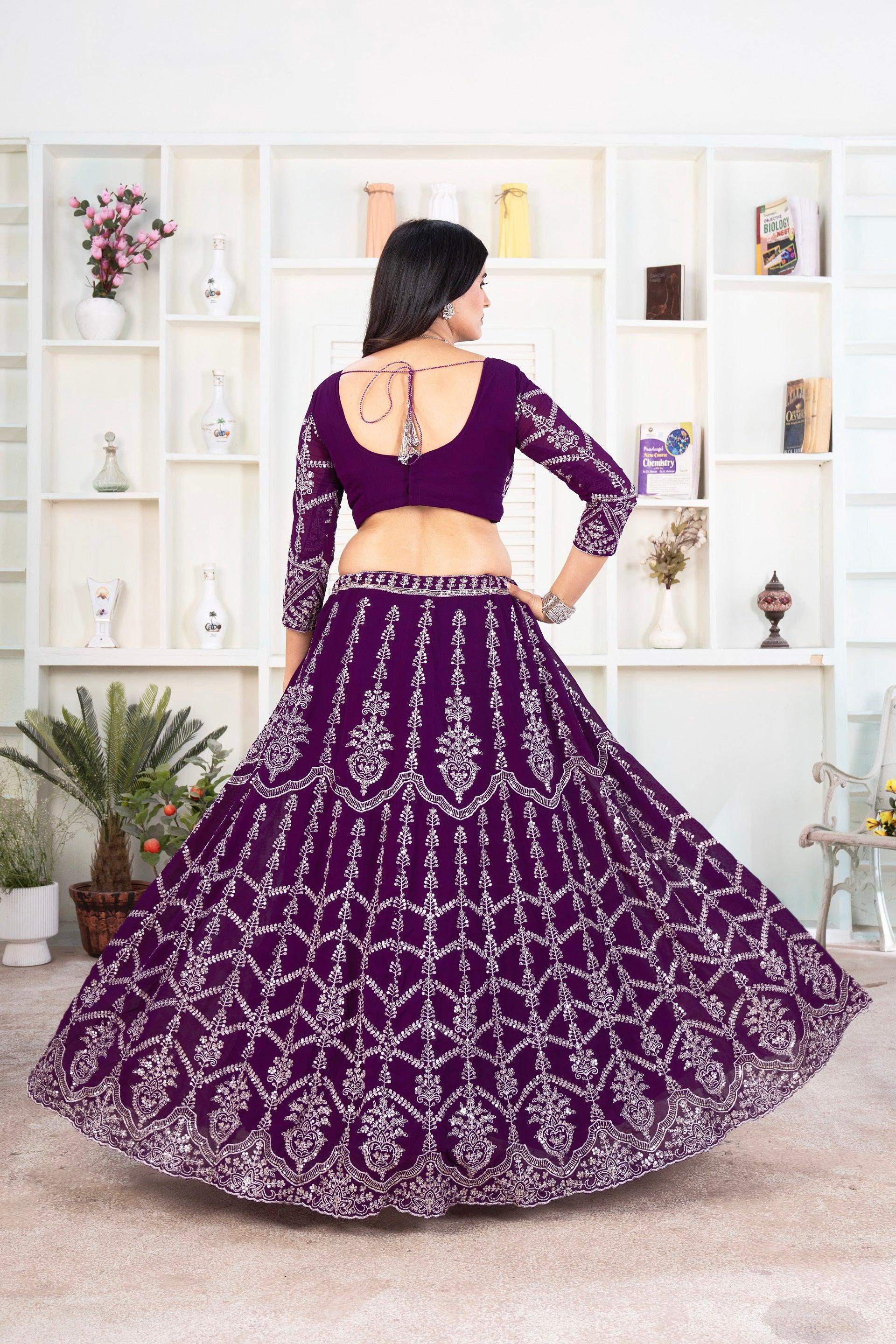 Lehenga Mart Designer Wedding Lehenga Choli For Women - Blue | Grocsy