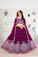 Lehenga Mart Designer Wedding Lehenga Choli For Women - Purple | Grocsy