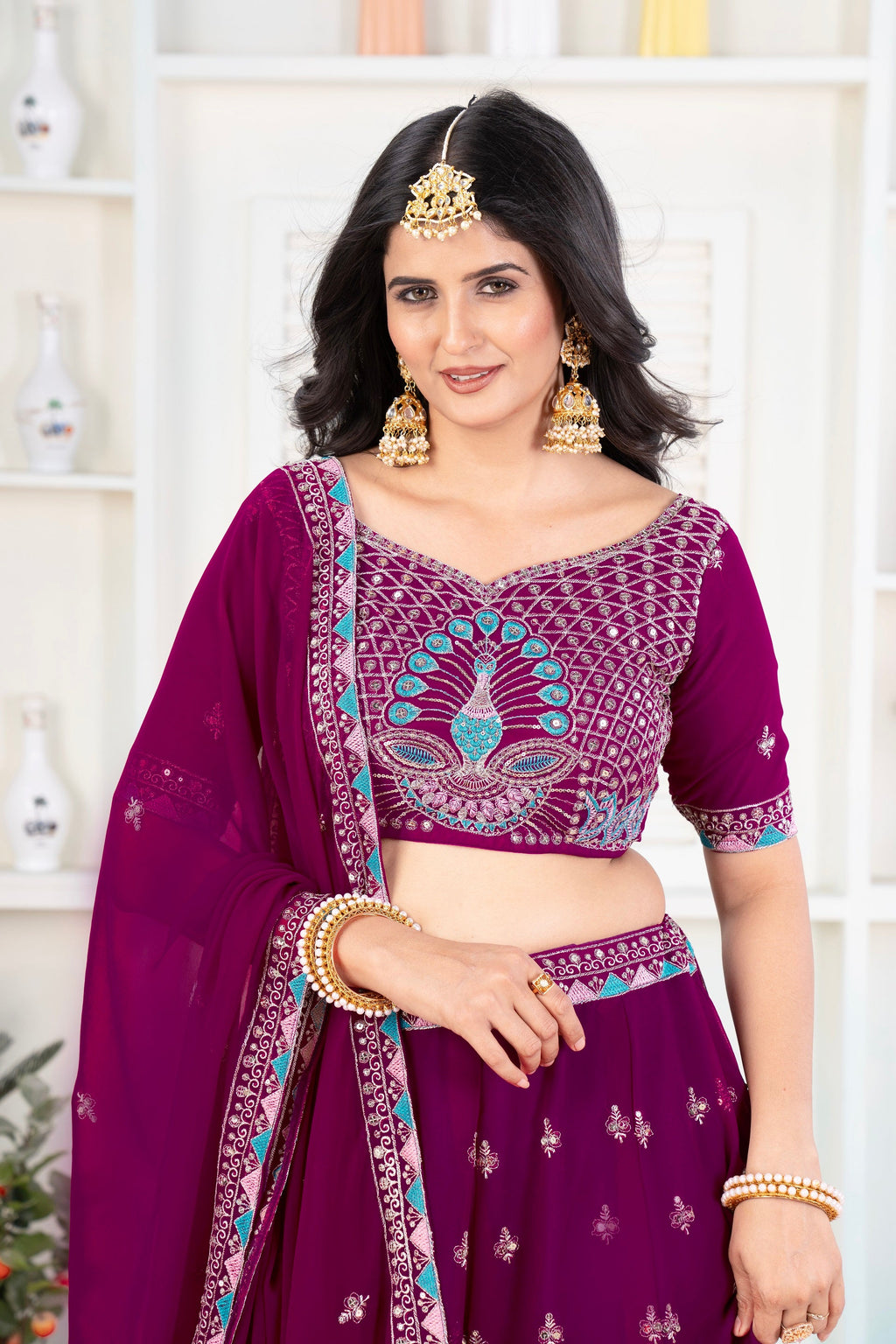 Lehenga Mart Designer Wedding Lehenga Choli For Women - Purple | Grocsy