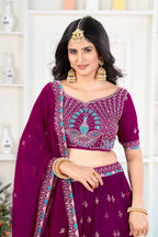 Lehenga Mart Designer Wedding Lehenga Choli For Women - Purple | Grocsy