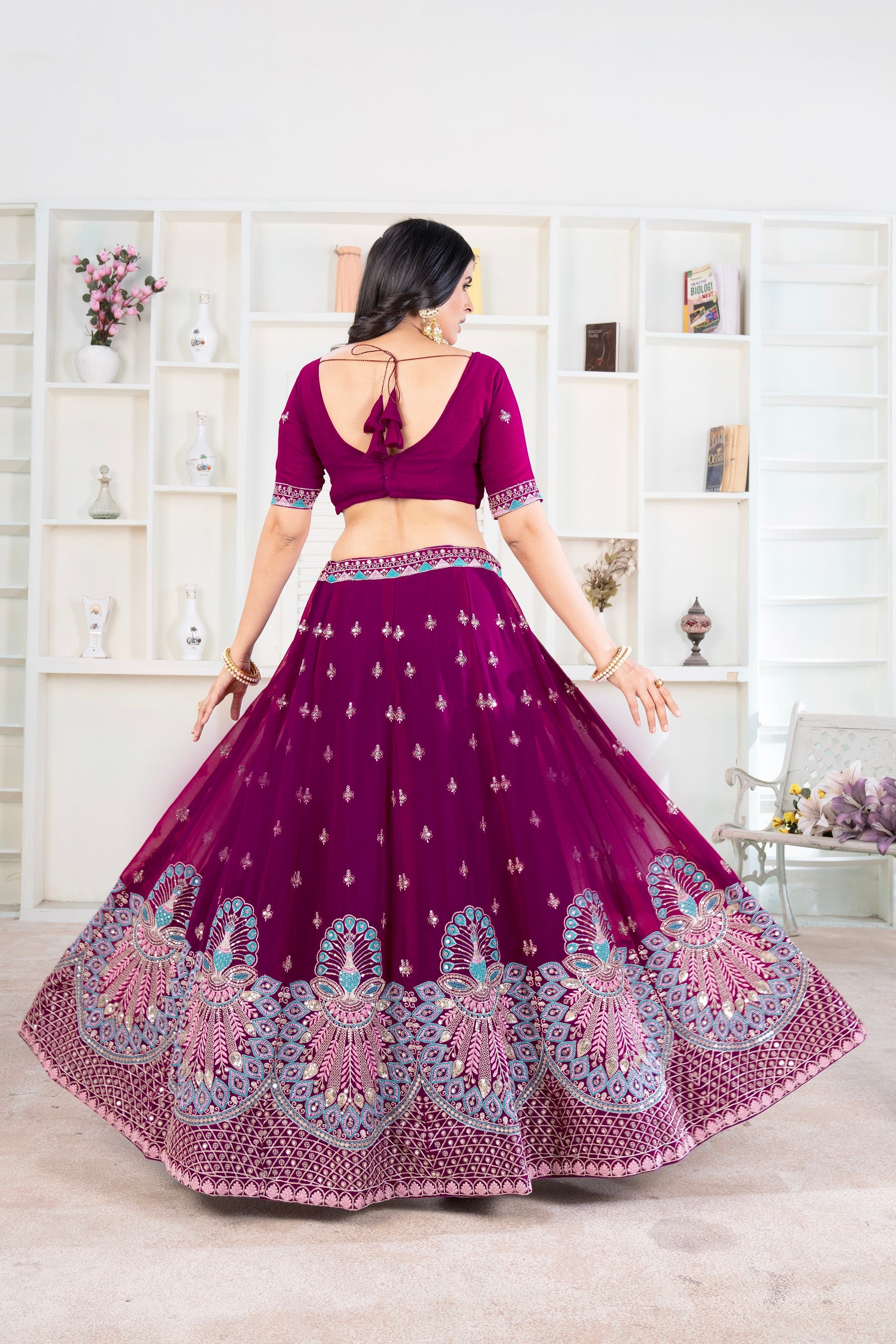 Lehenga Mart Designer Wedding Lehenga Choli For Women - Purple | Grocsy