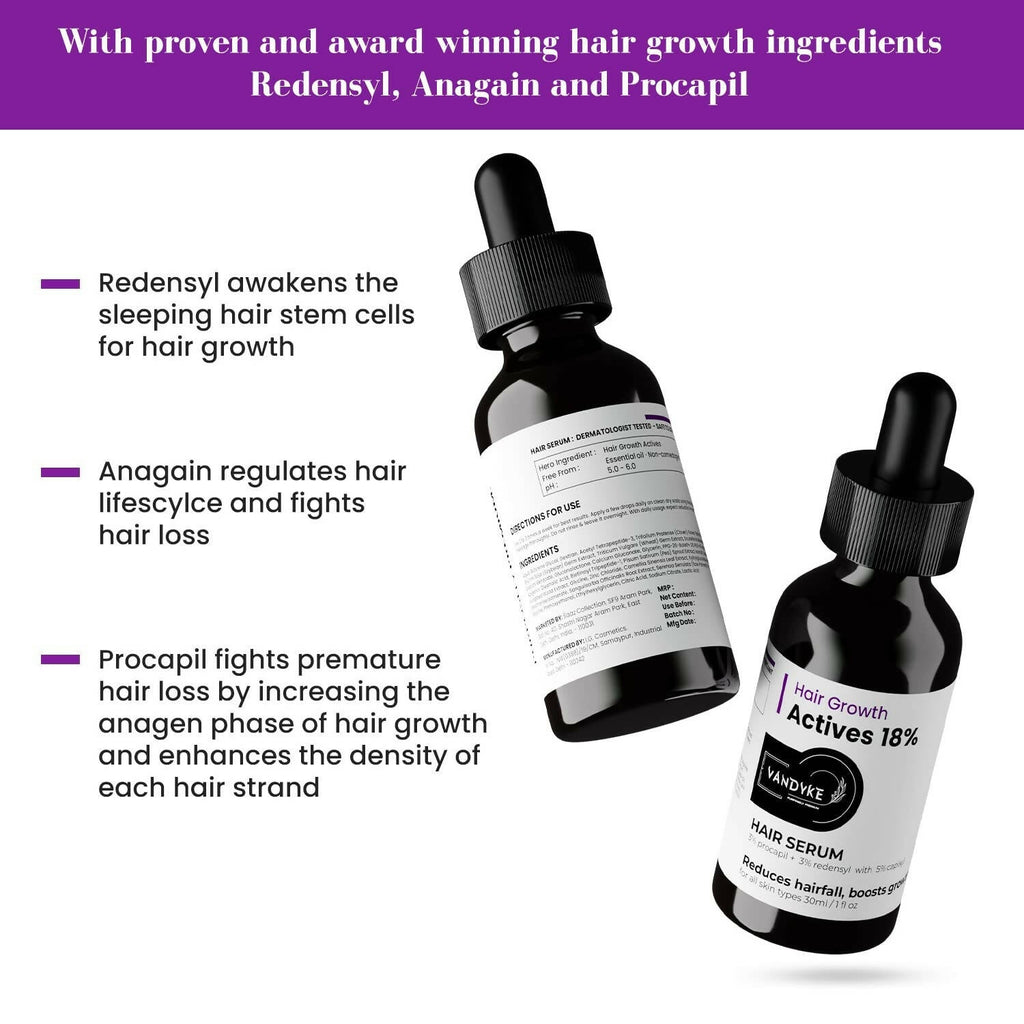 Vandyke Hair Growth Actives 18% Hair Serum | Grocsy
