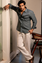 Linen Green Aqua Mist Shirt By Hilo Design | Grocsy