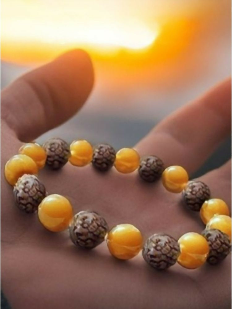 NVR Natural Rudraksha Stretchable Bracelet