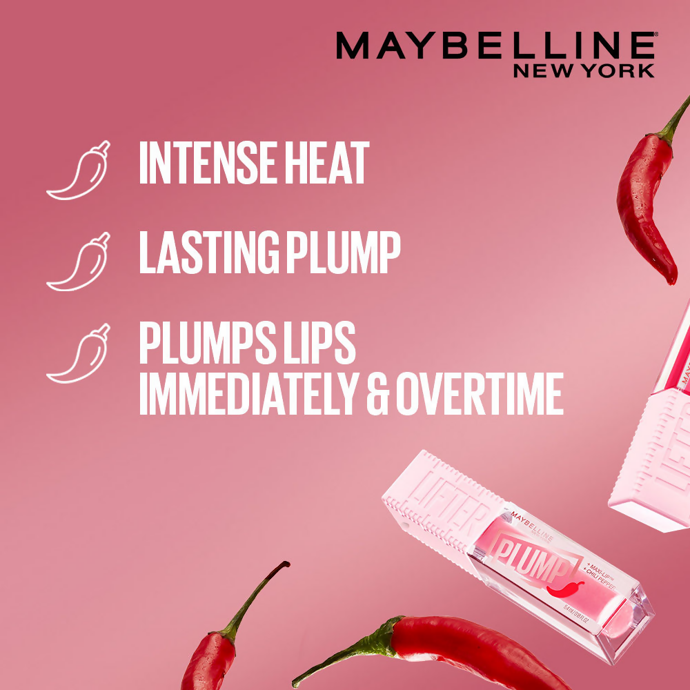 Maybelline New York Lifter Plump - Plumping Lip Gloss - Pink Sting | Grocsy