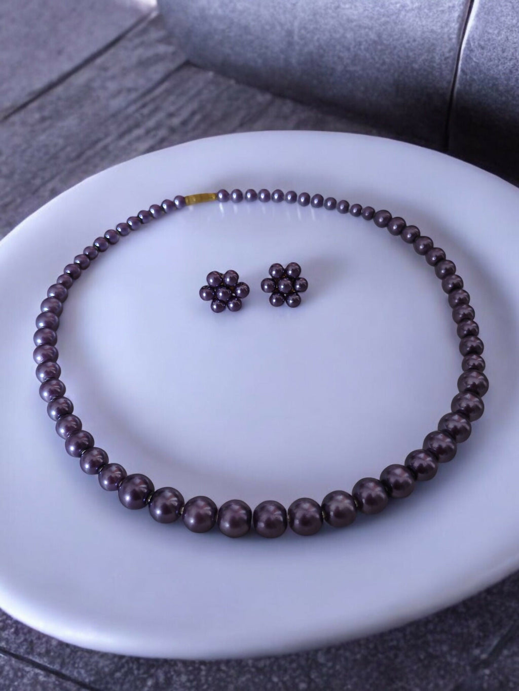 Inhanns Spectrum Everyday Pearl Sets - Single Strand - Purpale | Grocsy