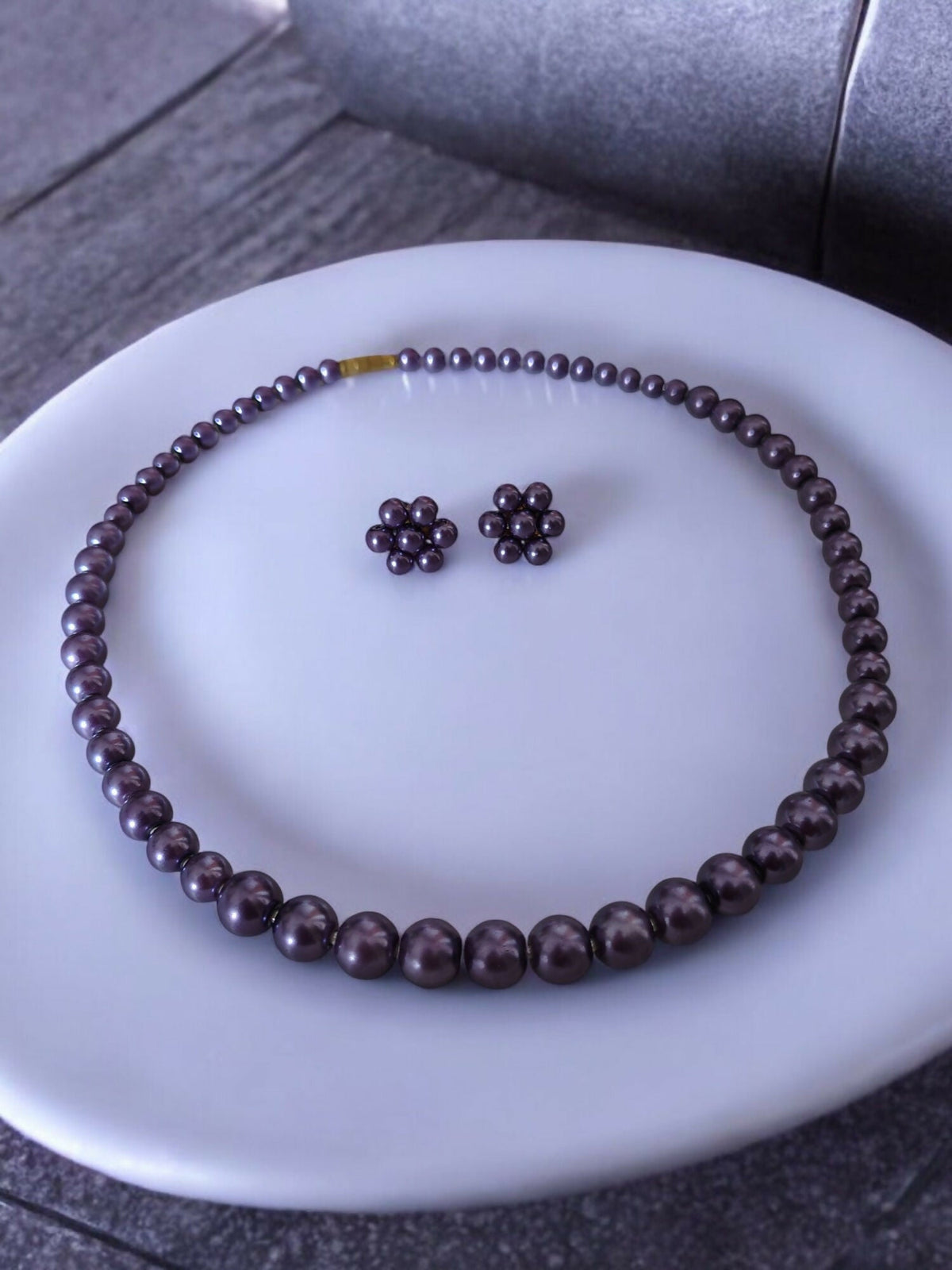Inhanns Spectrum Everyday Pearl Sets - Single Strand - Purpale | Grocsy