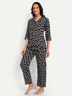 Alvano Beautiful Floral Print Co-ord set for Women's and Girls Rayon (Black) | Grocsy