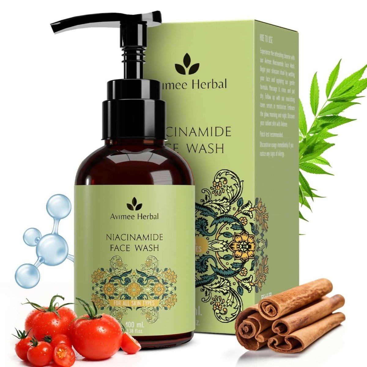 Avimee Herbal Niacinamide Face Wash For Daily Hydration and Nourishment | Grocsy