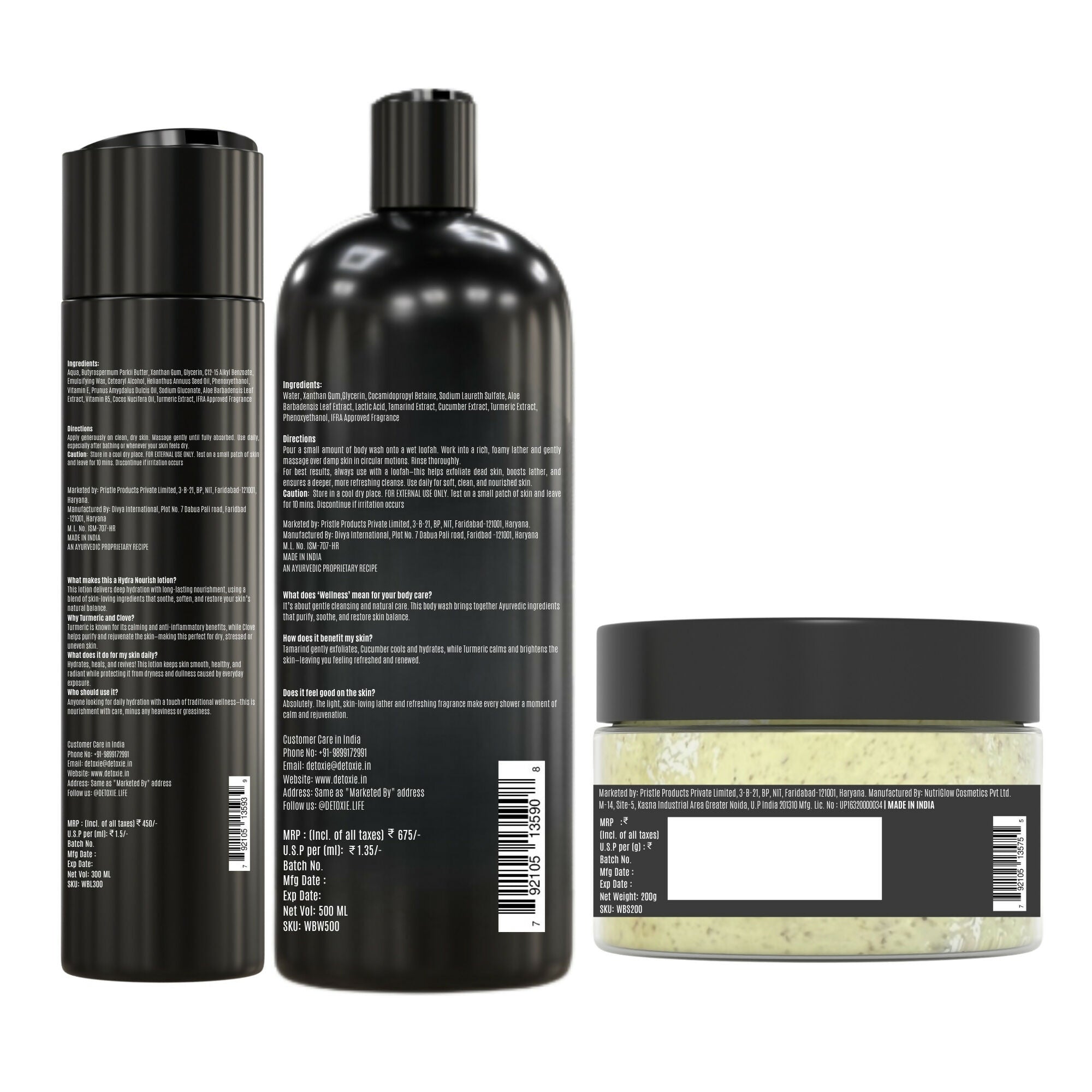 Detoxie Body Wash, Lotion & Scrub Combo - Wellness | Grocsy