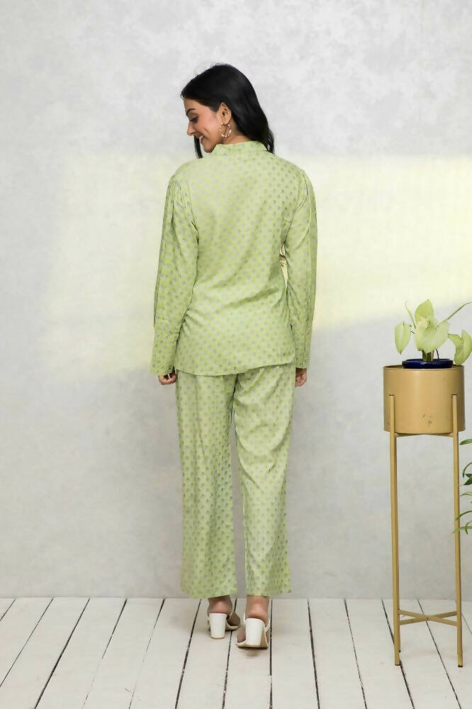 Myshka Women Green Printed Co-Ords | Grocsy