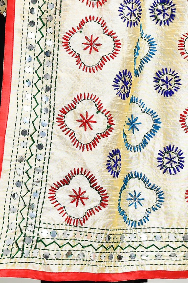 Joban Fashion Multi Color Cotton Embroidery Work Phulkari Dupatta | Grocsy