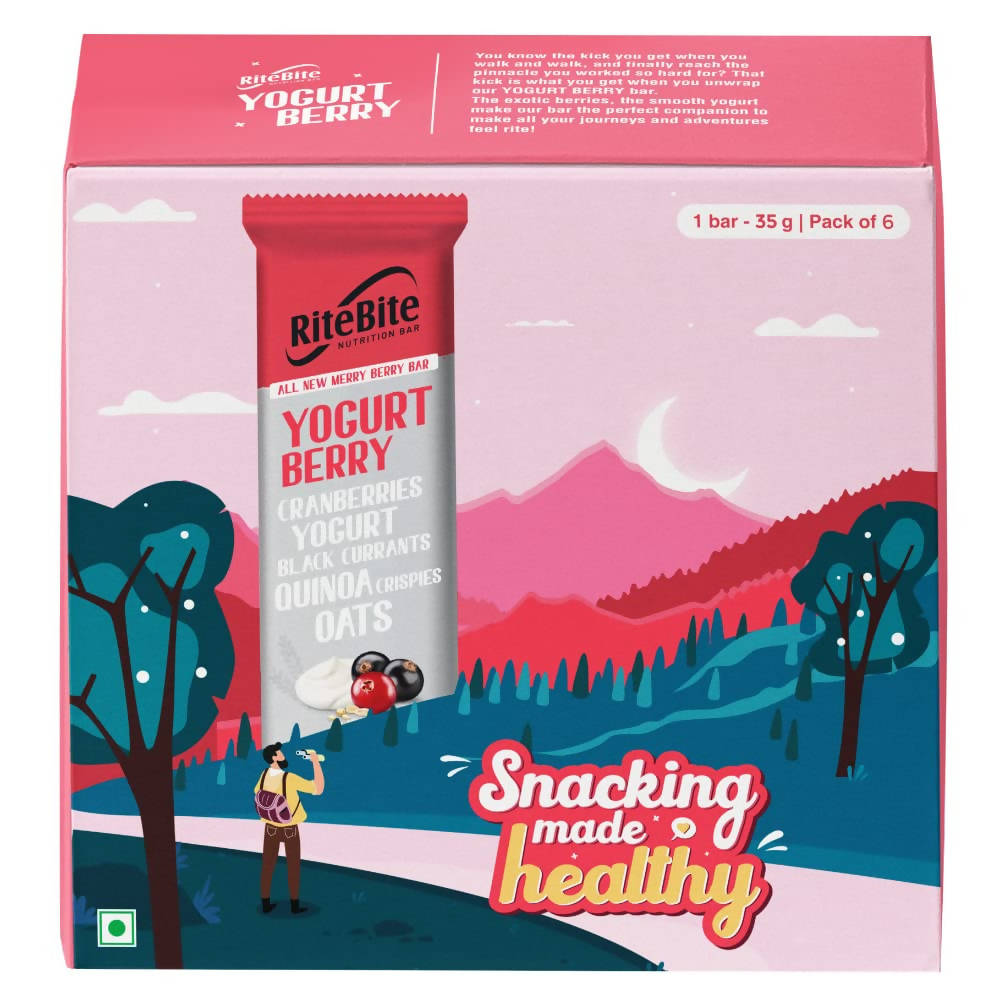 RiteBite Max Protein Yogurt Energy Berry Nutrition Bar | Grocsy