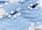 Chutput Kids Woollen Hand Knitted Self Desgin Detailed Booties - Blue | Grocsy
