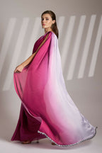 Lavender Chinon Solid Fancy Designer Saree - Nafisa | Grocsy