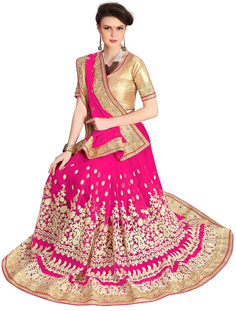 Sarvadarshi Fashion Women's Light Pink Brocade Silk Saree With Unstitched Blouse | Grocsy
