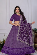 Lehenga Mart Purple Georgette Desigenr Wedding Lehnega Choli | Grocsy