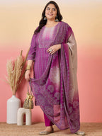 Sztori Women Bandhani Printed Regular Kurta with Trousers & With Dupatta | Grocsy