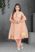 Joban Fashion Jacquard Peach Color Kurta Set | Grocsy