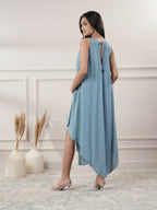 Joban Fashion Women's Smoke Blue Sleeveless Dress | Grocsy