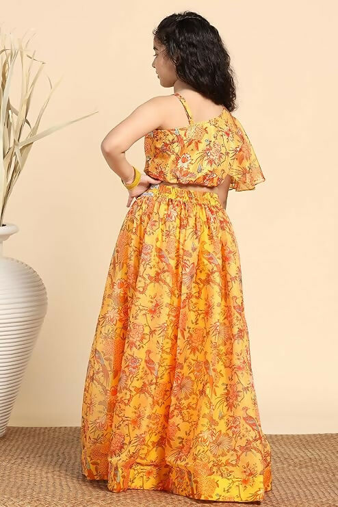 Joban Fashion Girl's Yellow Color Lehenga Choli | Grocsy