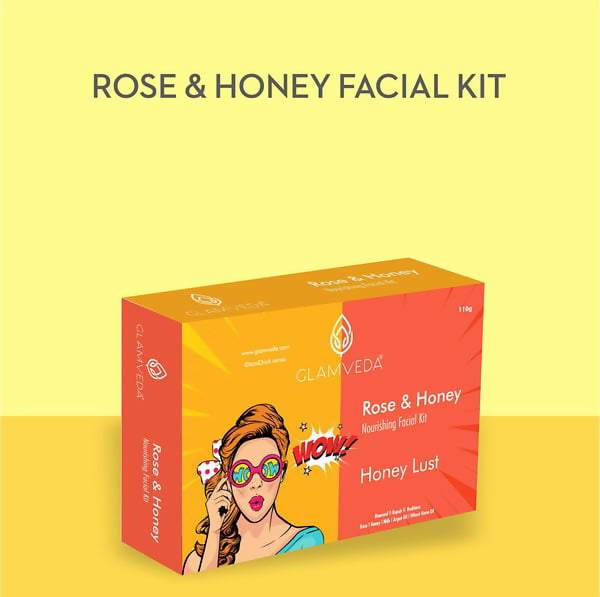 Glamveda Rose & Honey Nourishing Facial Kit | Grocsy