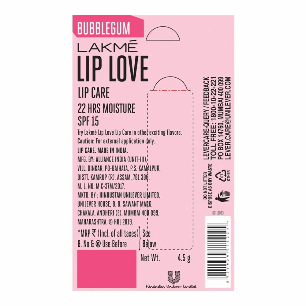 Lakme Lip Love Gelato Chapstick - Bubblegum | Grocsy