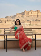 Teeya Creation New Exclusive Wedding Wear Georgette Saree-Pink | Grocsy