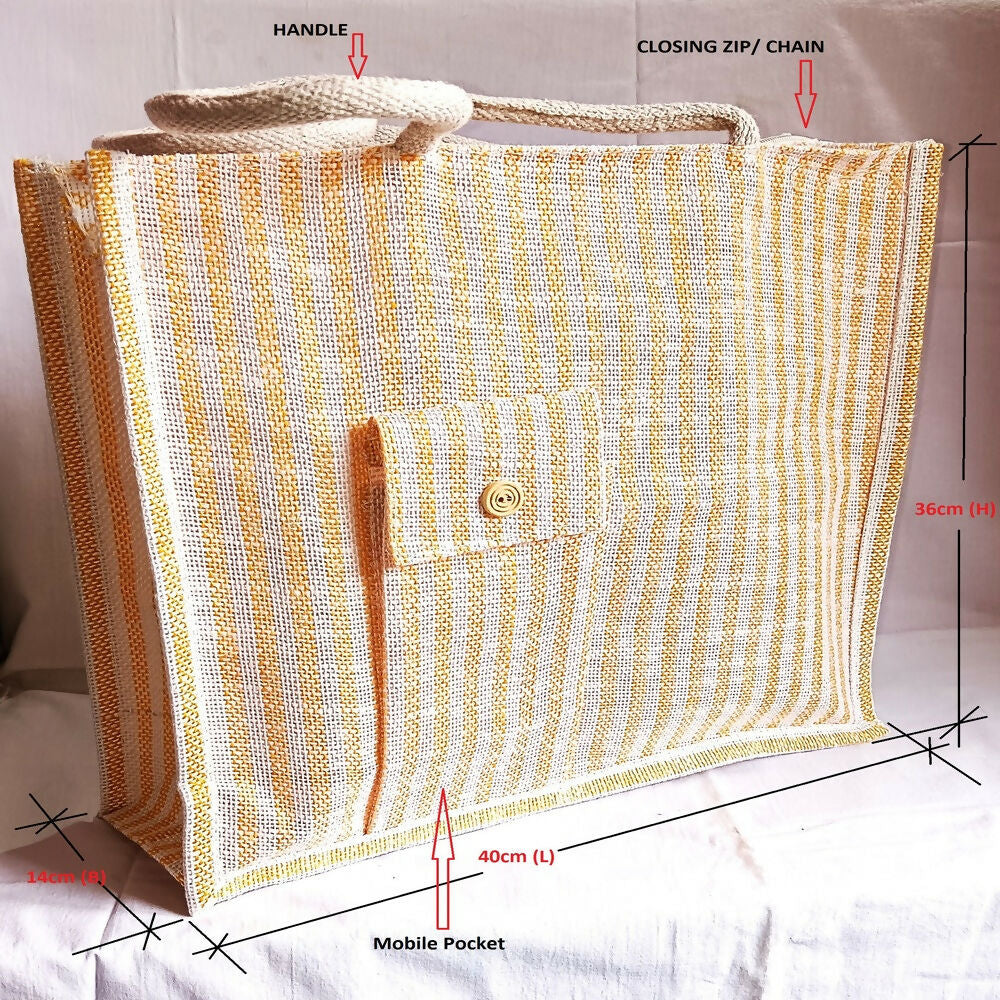 Jute Ladies Fashion Bags in Combo - Big & Small | Grocsy