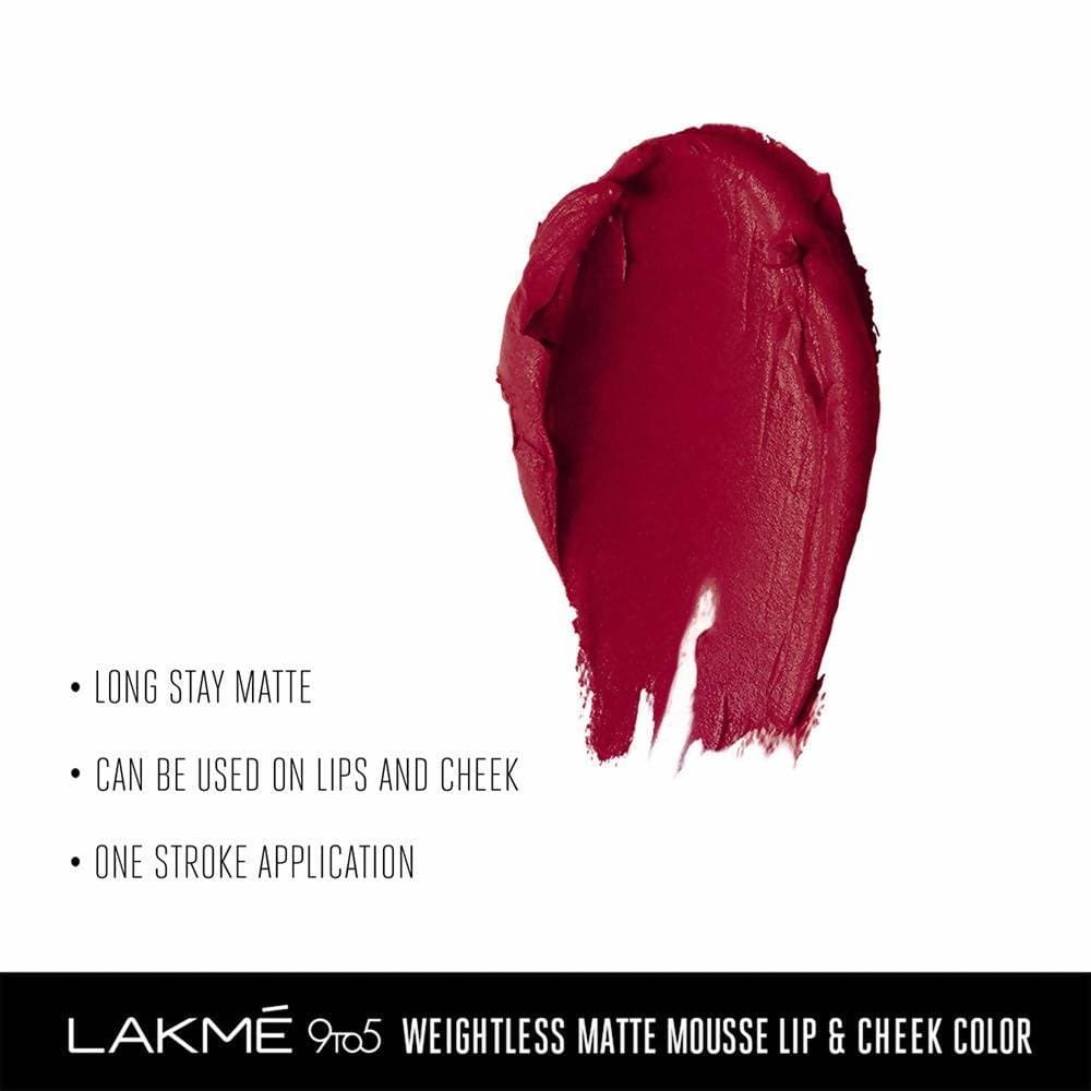 Lakme 9 To 5 Weightless Matte Mouse Lip & Cheek Color - Rosy Plum | Grocsy