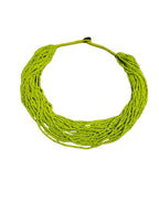 Inhanns Handmade Beaded Multilayer Necklace, 20 Layers - Neon Green | Grocsy