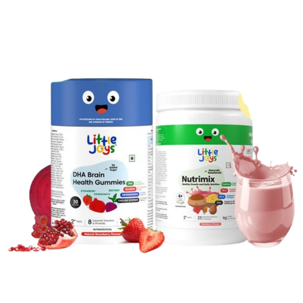 Little Joys DHA Brain Health Gummies & Nutrimix Development Kit Strawberry 2+Years | Grocsy