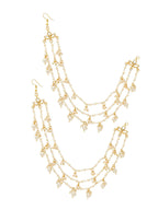 Ruby Raang Gold Pearl Ear Chains (set of 2) | Grocsy