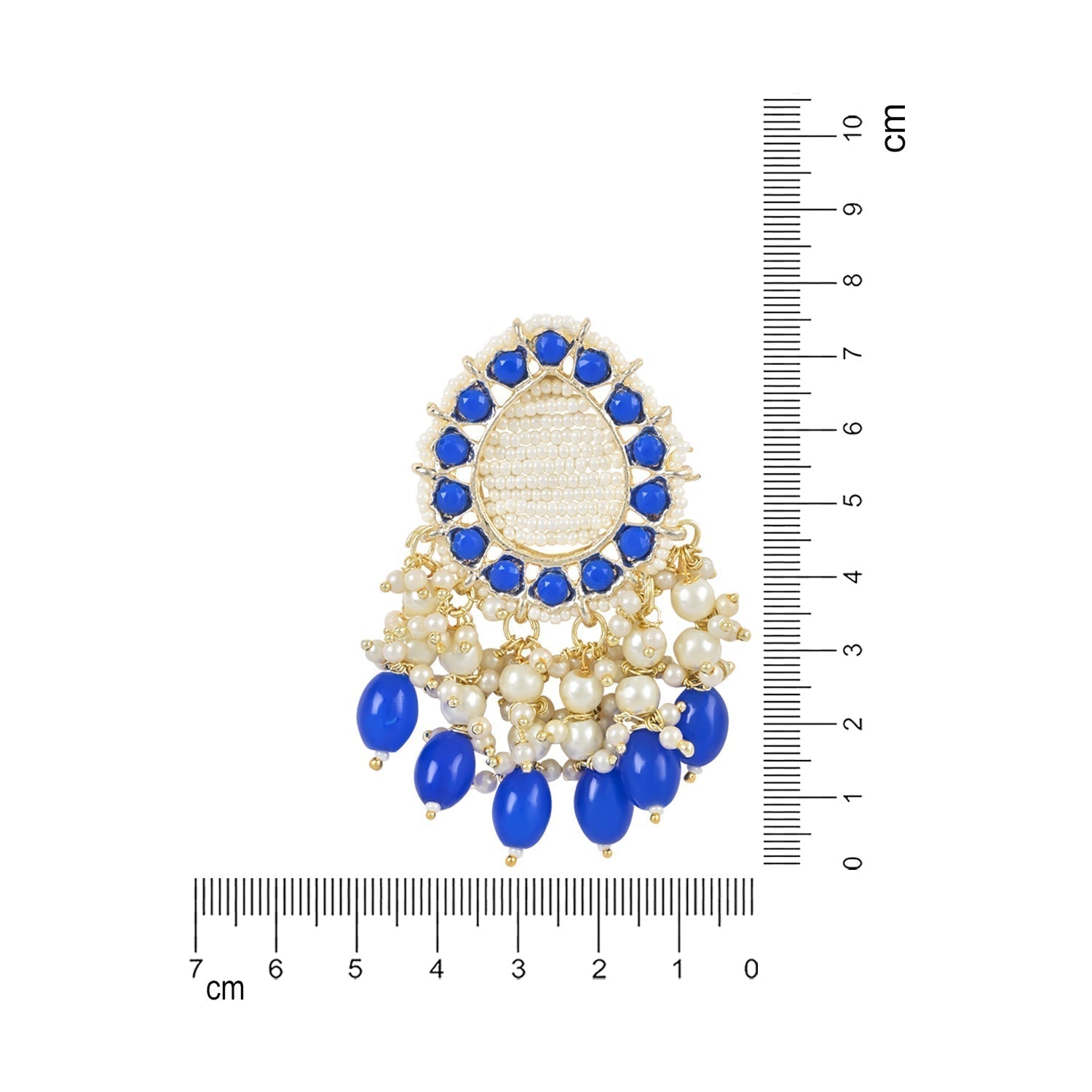 Gold-Polished Traditional Kundan Studded Pearl Drop Earrings For Women/Girls - Wahe Jewels - Swadesiicart