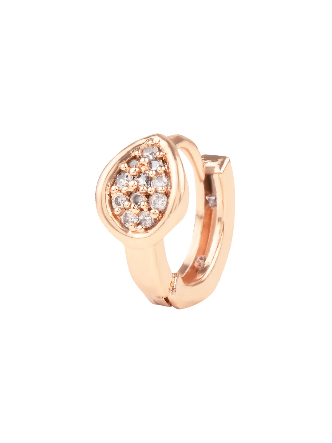 Stylish Latest Fashion Rose Gold-Polished AD Stone Contemporary Studs Earrings for women - Wahe Jewels - Swadesiicart